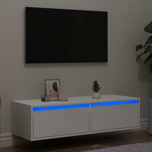 Dulap TV cu lumini LED alb 100X35,5x25 cm