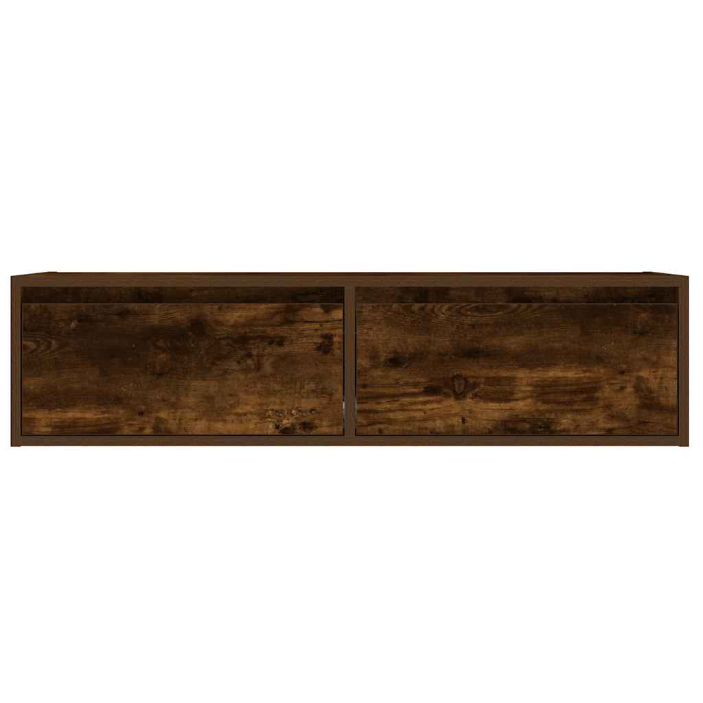 Comodă TV cu lumini LED, stejar fumuriu,100X35,5x25 cm