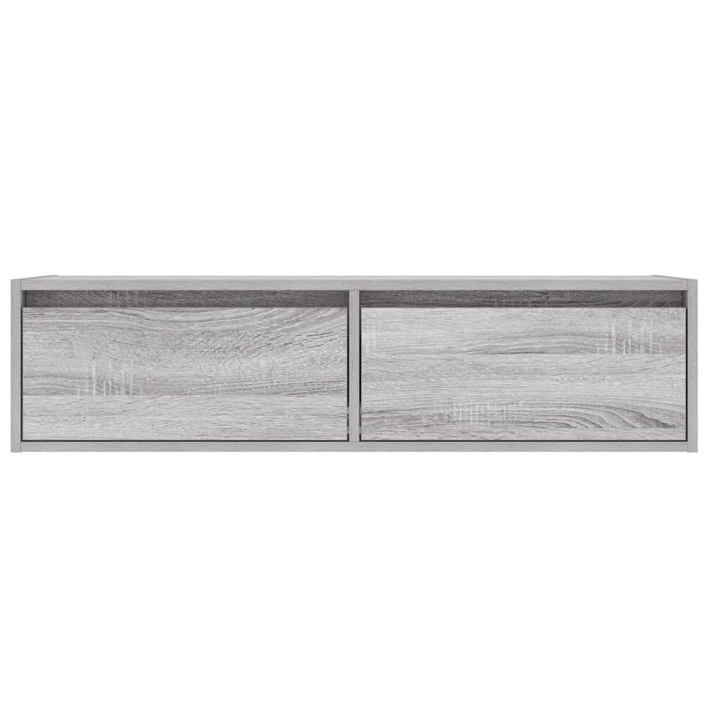 Comodă TV cu lumini LED, gri sonoma, 100X35,5x25 cm