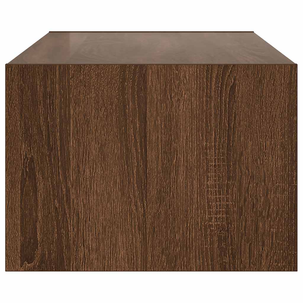 Comodă TV cu lumini LED, stejar maro, 100X35,5x25 cm