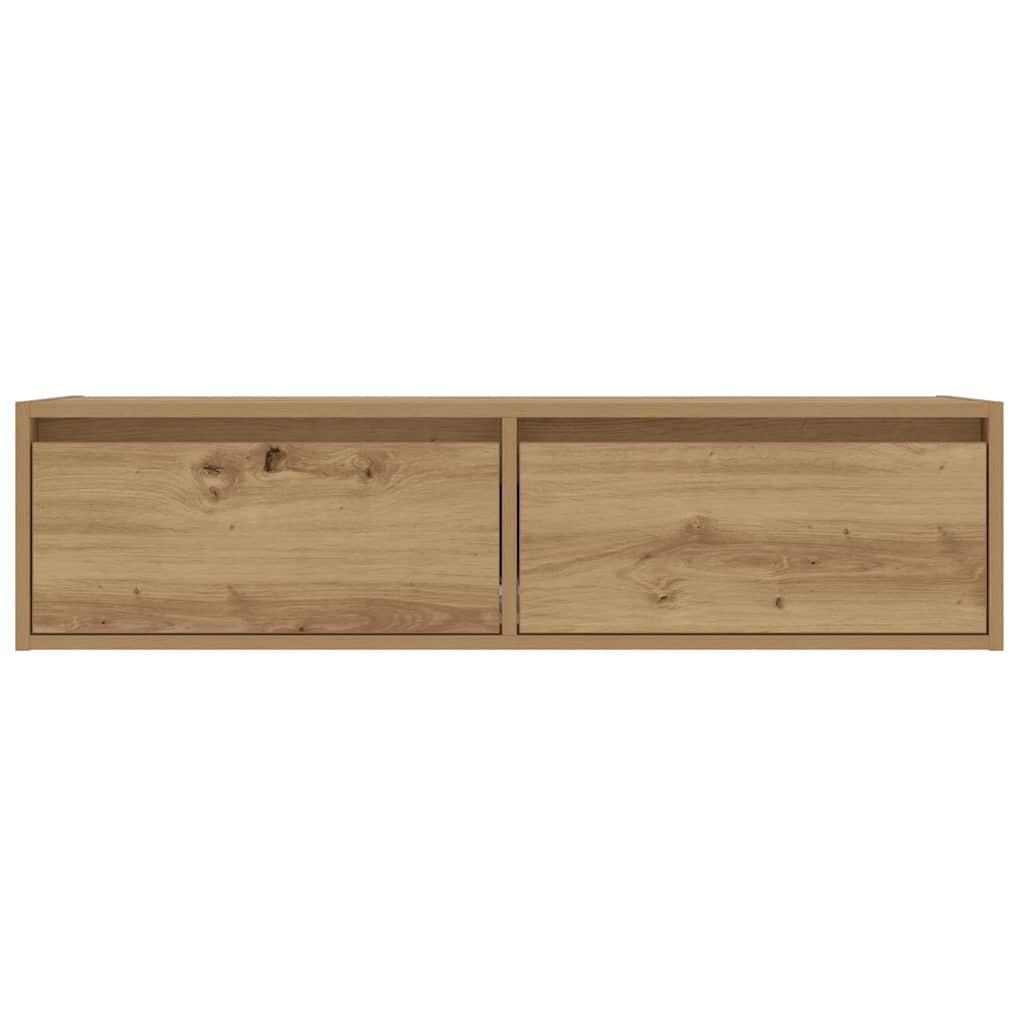 Comodă TV cu lumini LED, stejar artizanal, 100X35,5x25 cm