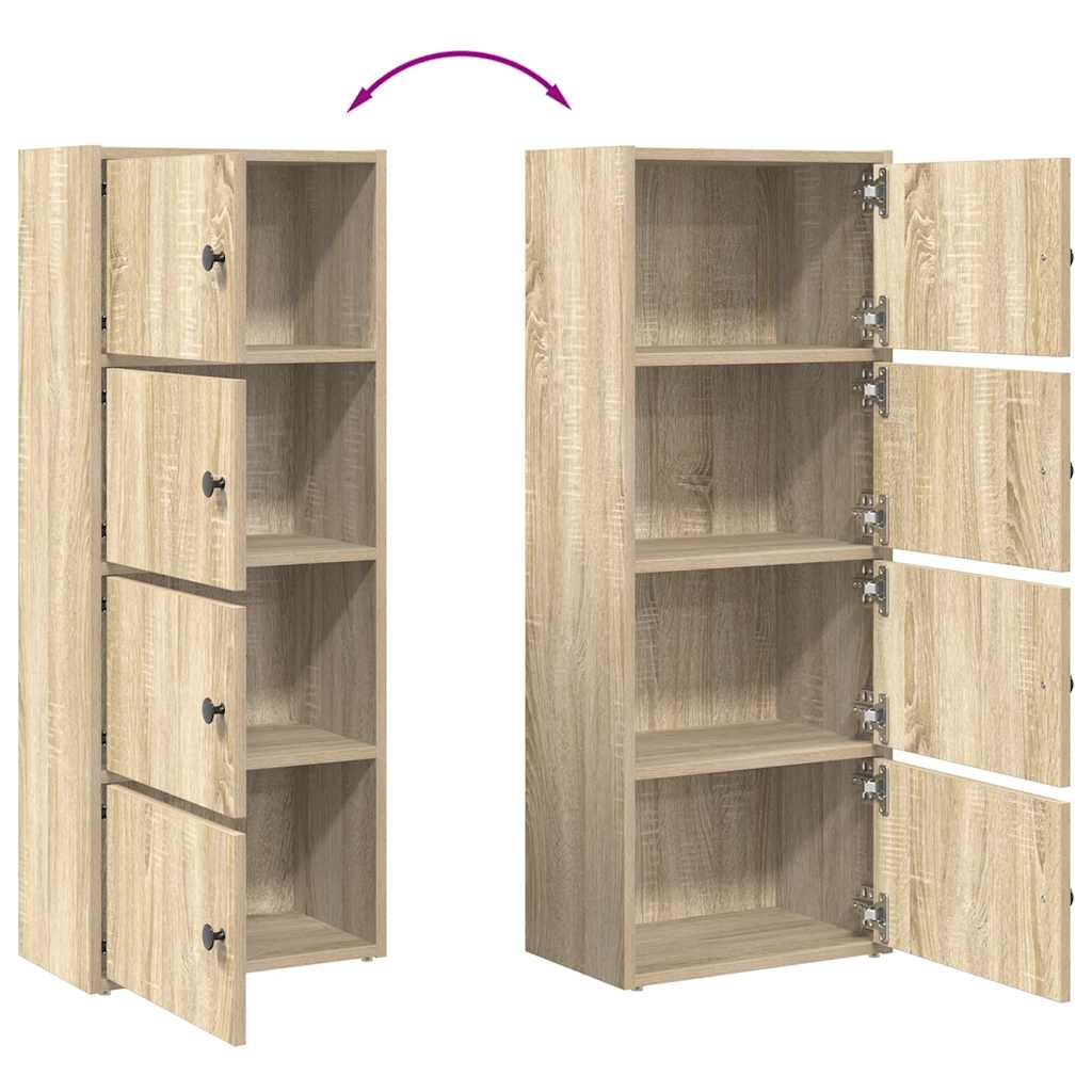 Bibliotecă, gri beton, 40x24x102 cm, lemn prelucrat