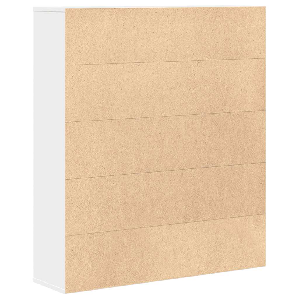 Bibliotecă, alb, 89x24x101,5 cm, lemn prelucrat