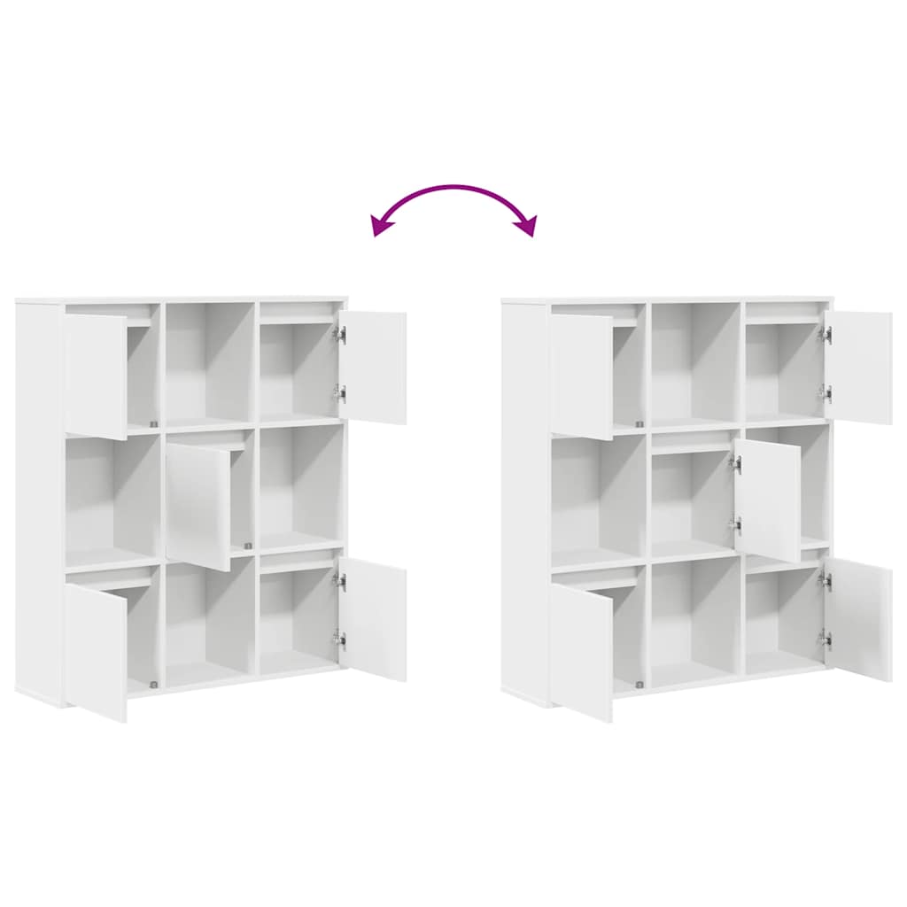 Bibliotecă, alb, 89x24x101,5 cm, lemn prelucrat