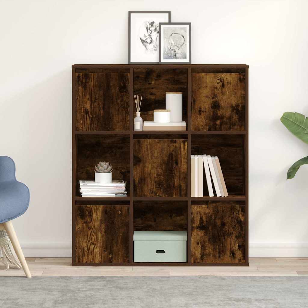 Bibliotecă, stejar fumuriu, 89x24x101,5 cm, lemn prelucrat