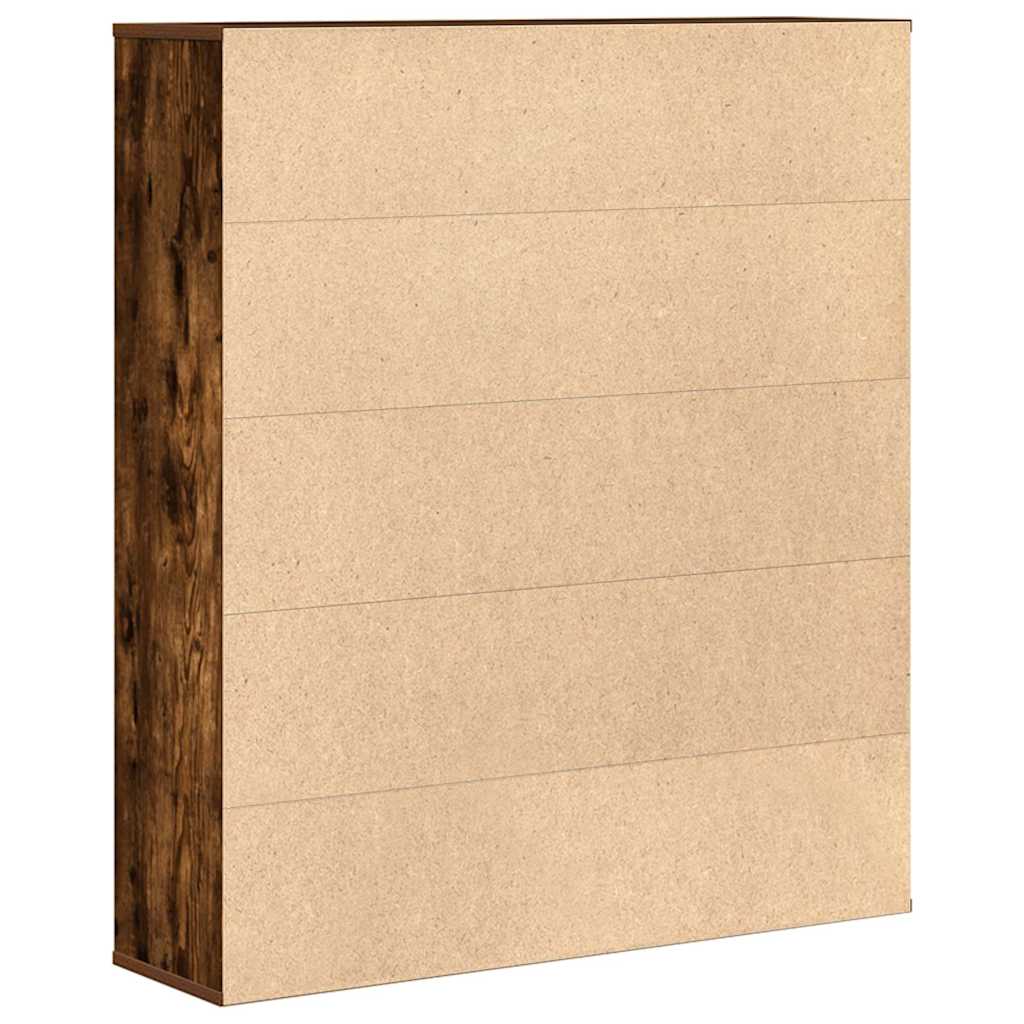 Bibliotecă, stejar fumuriu, 89x24x101,5 cm, lemn prelucrat