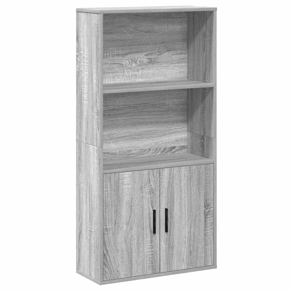 Bibliotecă, gri sonoma, 60x24x120 cm, lemn prelucrat