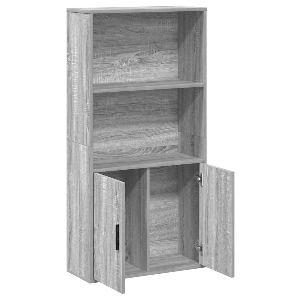 Bibliotecă, gri sonoma, 60x24x120 cm, lemn prelucrat