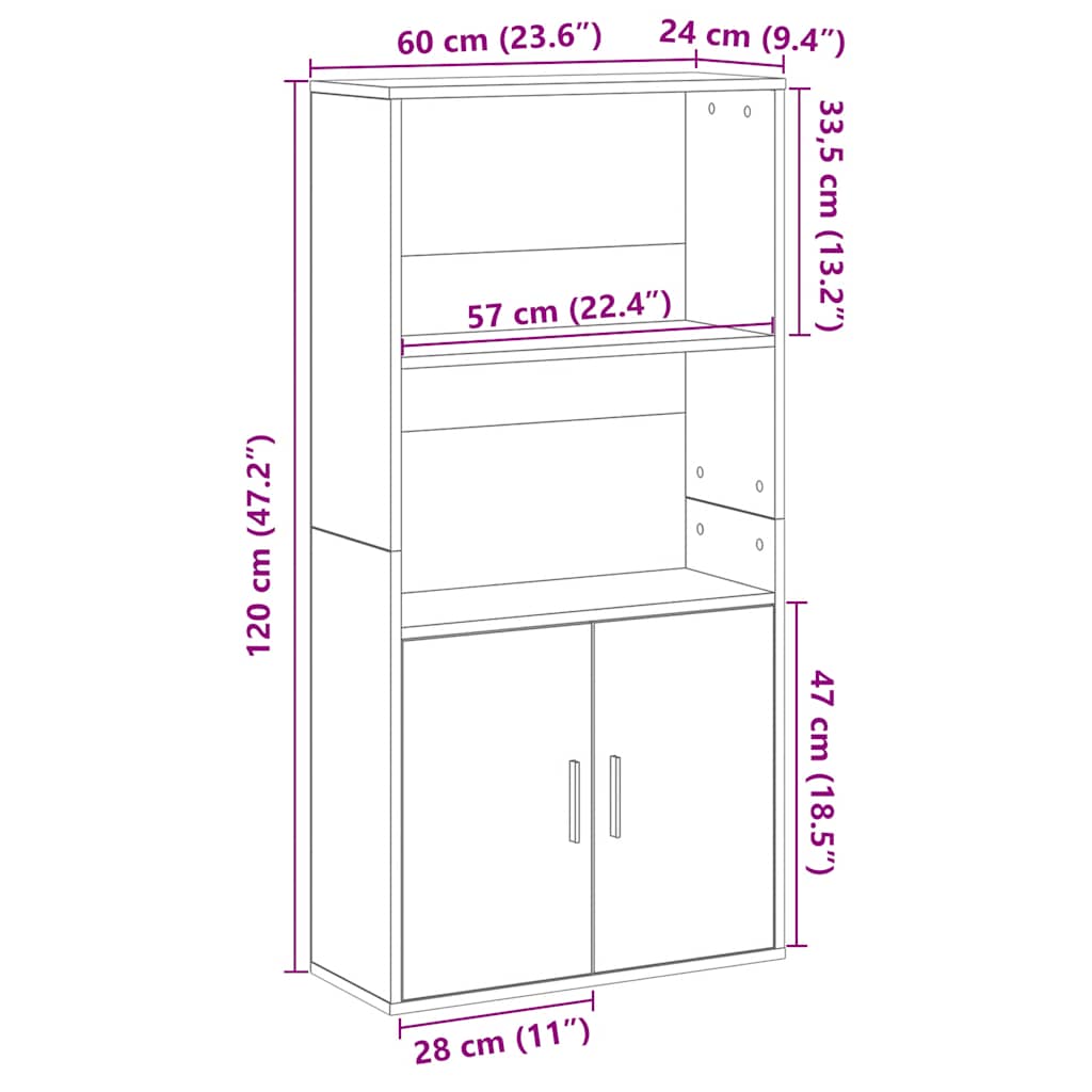 Bibliotecă, stejar artizanal, 60x24x120 cm, lemn prelucrat