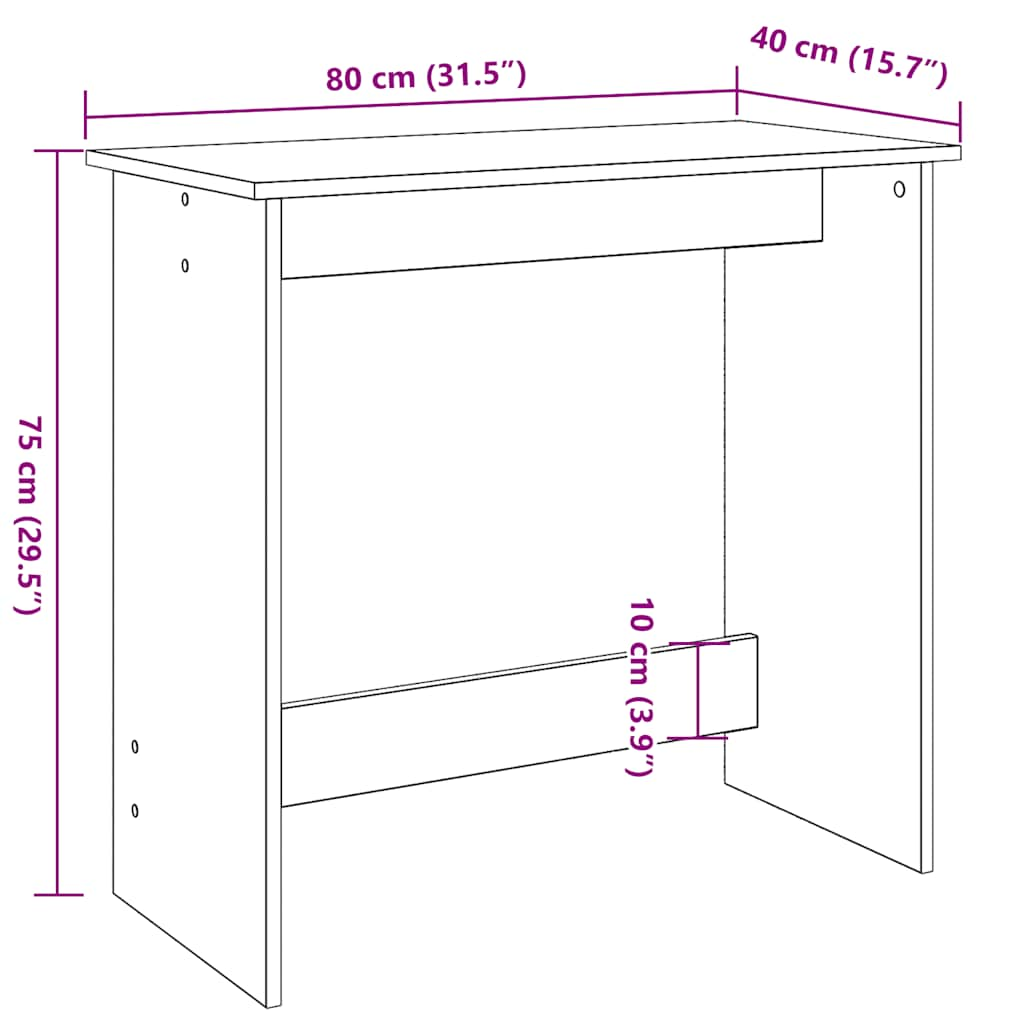 Birou Gri Sonoma 80x40x75 cm lemn prelucrat