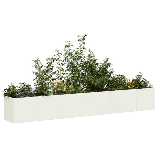 Jardinieră alb 280x40x40 cm Oțel laminat la rece