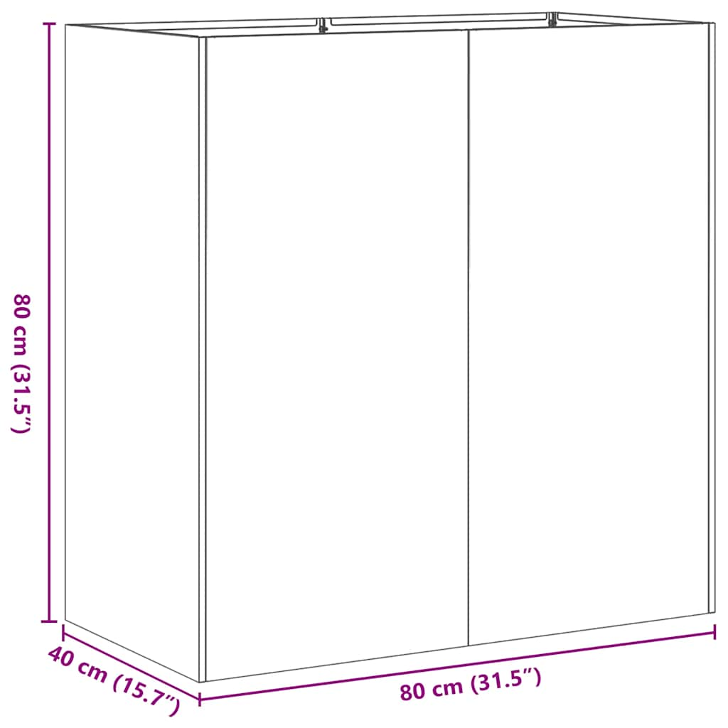 Jardinieră Antracit 80x40x80 cm Oțel laminat la rece