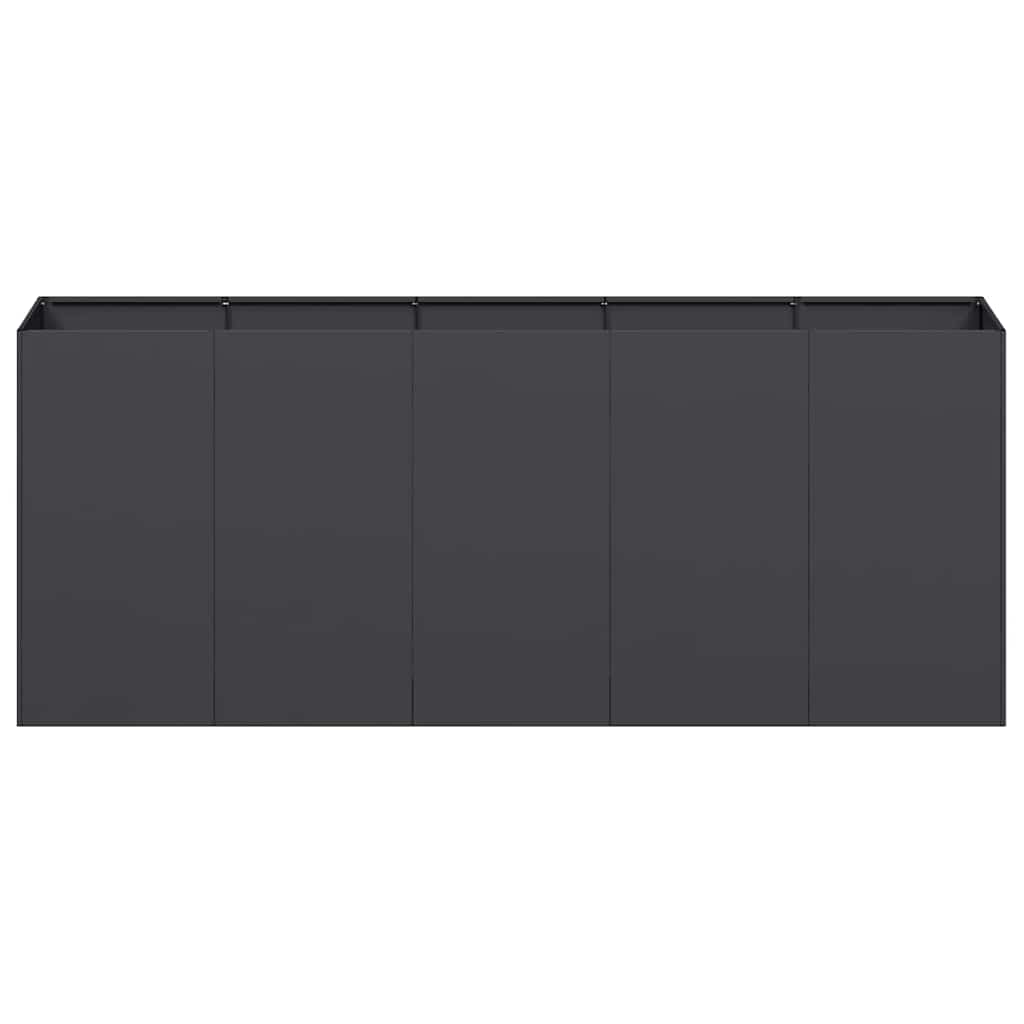 Jardinier negru 200x40x80 cm Oțel laminat la rece