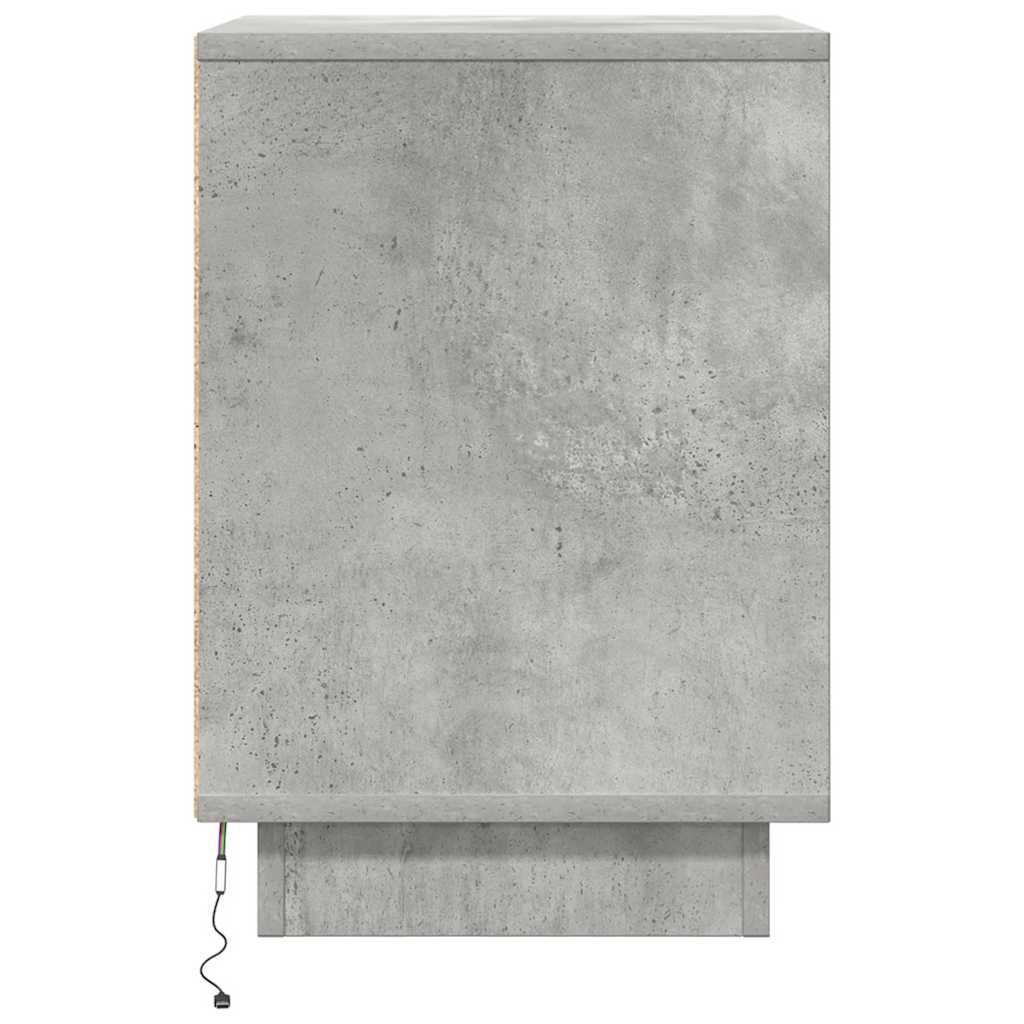 Noptiera cu lumini LED Gri beton 38x34x50 cm