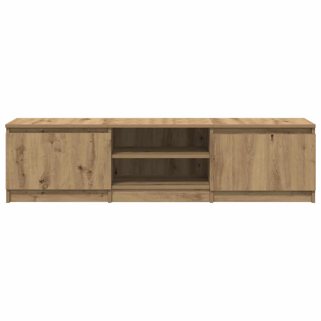Dulap TV, stejar artizanal, 140x40x36 cm, lemn prelucrat