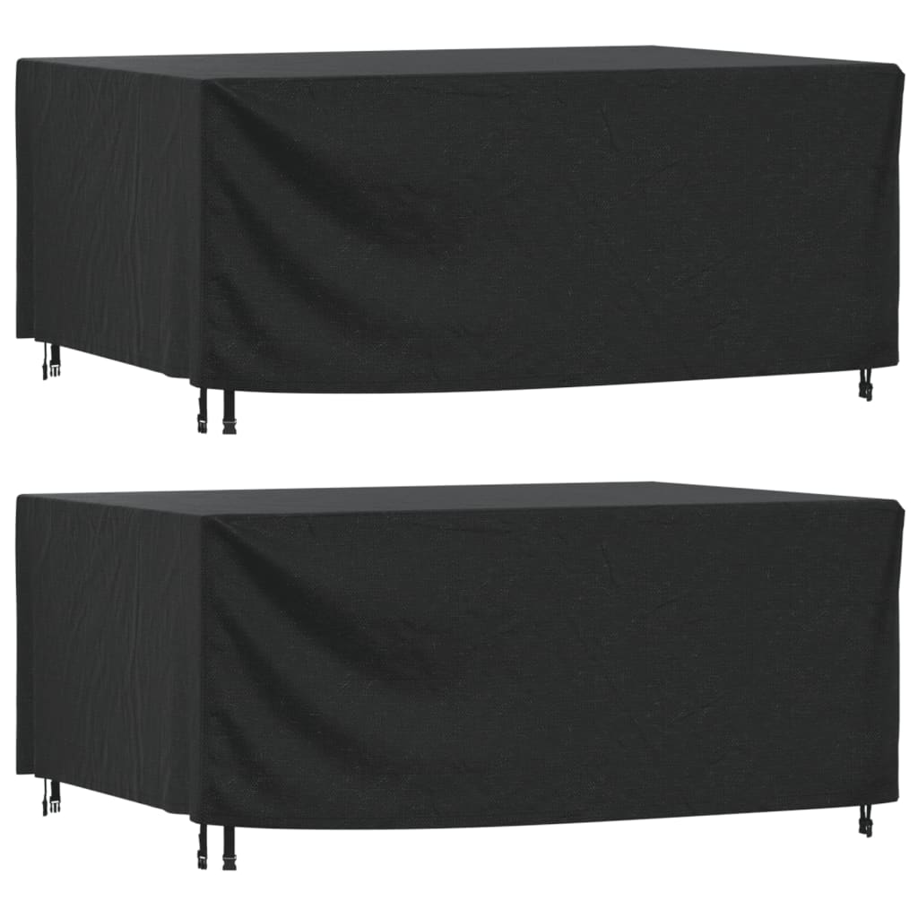 Huse mobilier grădină 2 buc negru 225x143x90cm impermeabil 420D