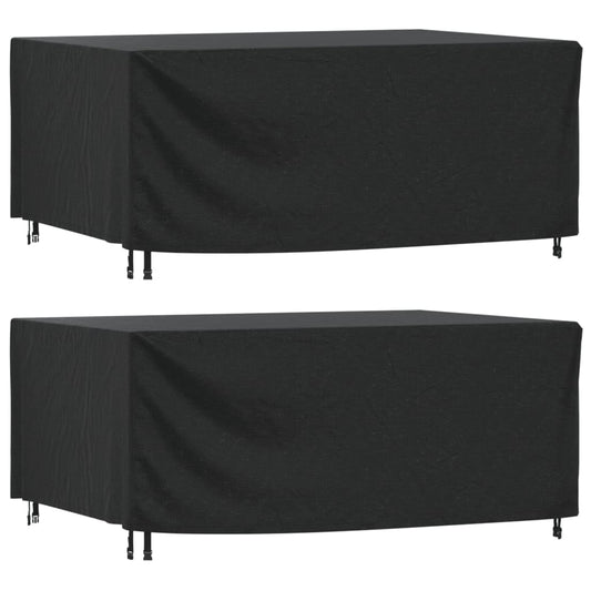 Huse mobilier grădină 2 buc negru 225x143x90cm impermeabil 420D
