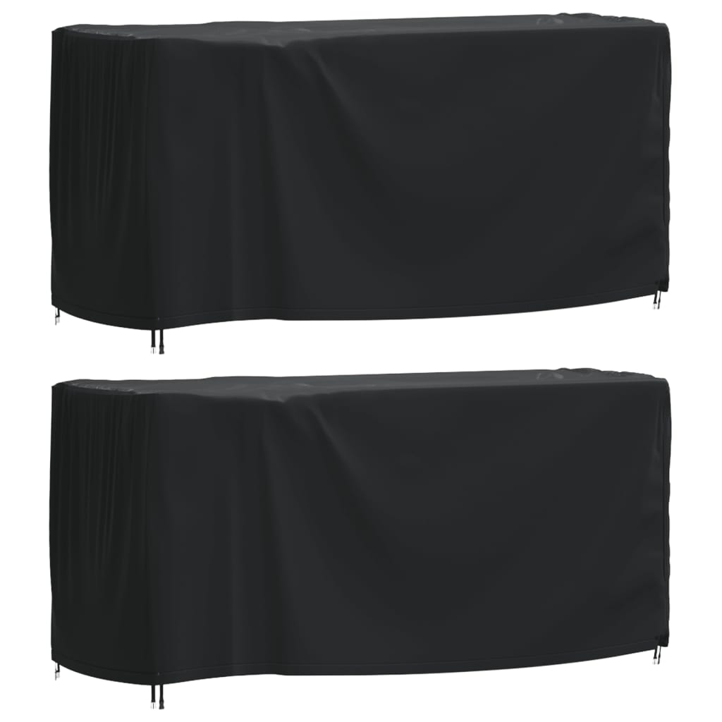 Huse mobilier grădină 2 buc negru 180x70x90cm impermeabil 420D