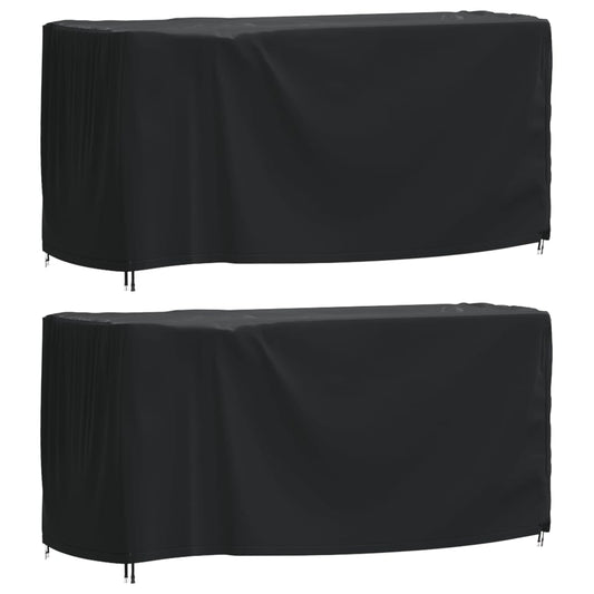 Huse mobilier grădină 2 buc negru 180x70x90cm impermeabil 420D