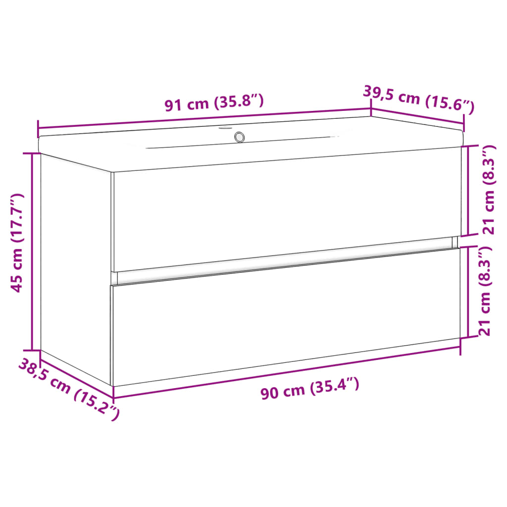 Dulap chiuvetă cu chiuvetă încorporată lemn vechi 91x39,5x49 cm