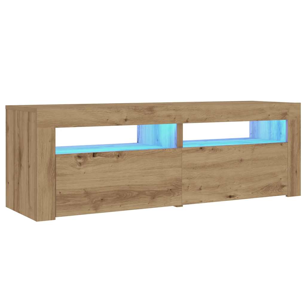 Noptiere cu lumini LED, 2 buc.,Stejar artizanal, 60x35x40 cm