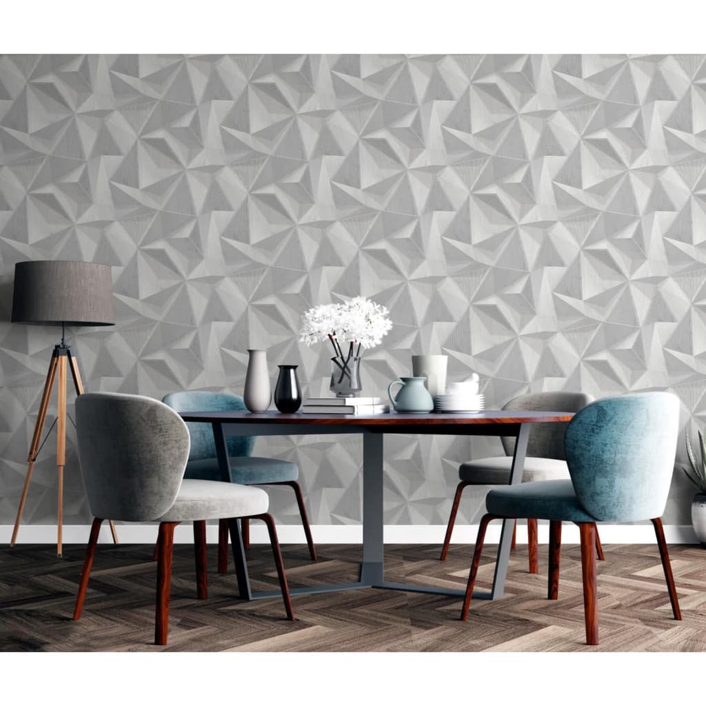 DUTCH WALLCOVERINGS Onyx wallpaper, light grey