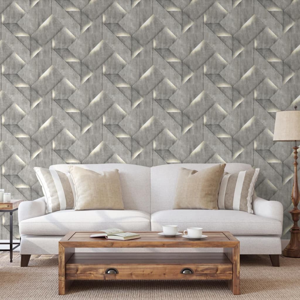 DUTCH WALLCOVERINGS Wallpaper Onyx, dark grey
