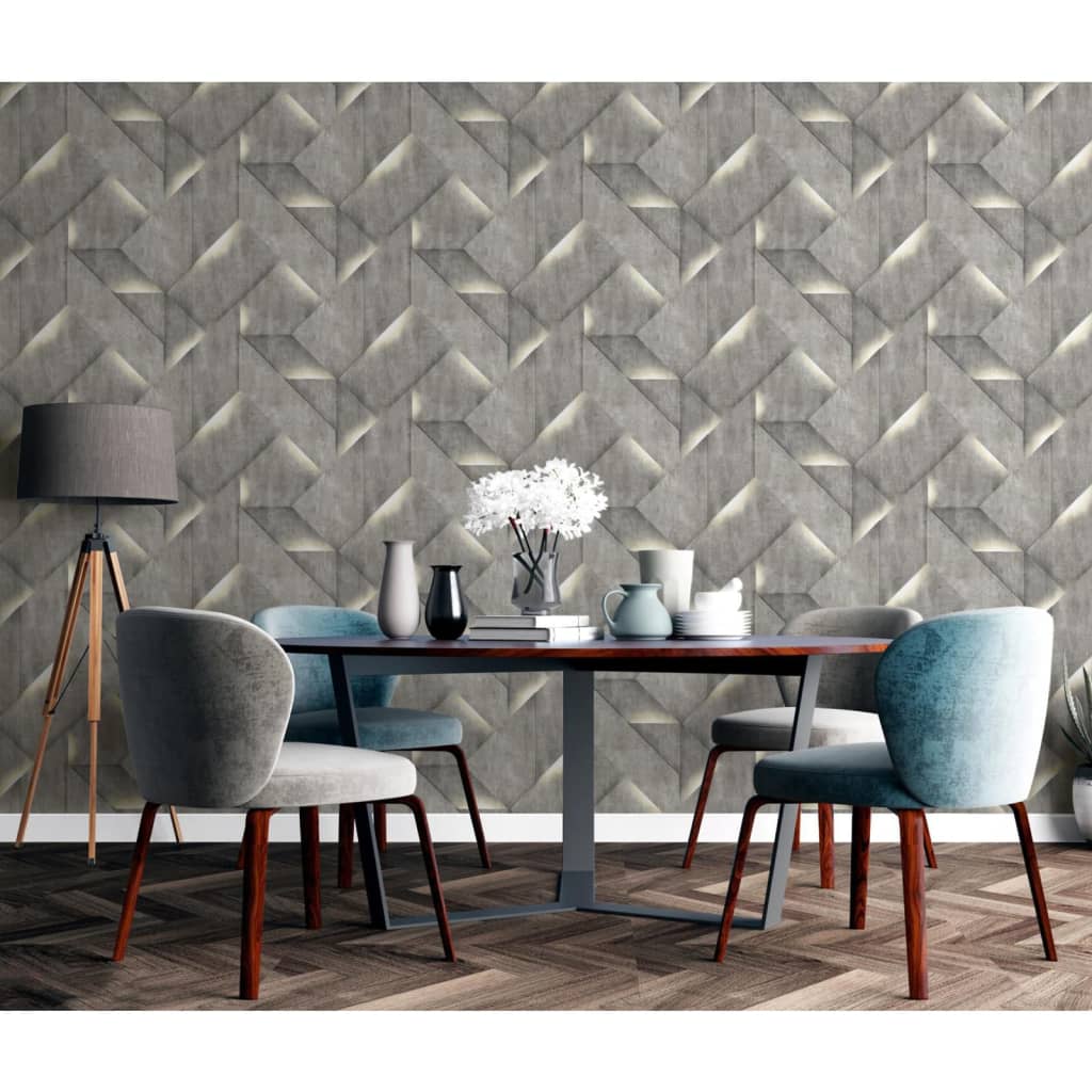 DUTCH WALLCOVERINGS Wallpaper Onyx, dark grey