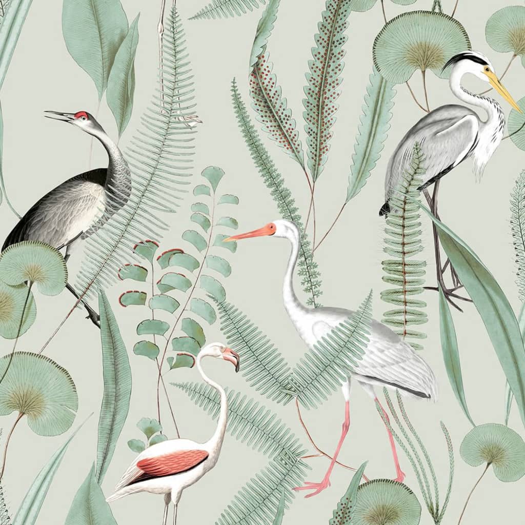 DUTCH WALLCOVERINGS Wallpaper Flamingo, mint green