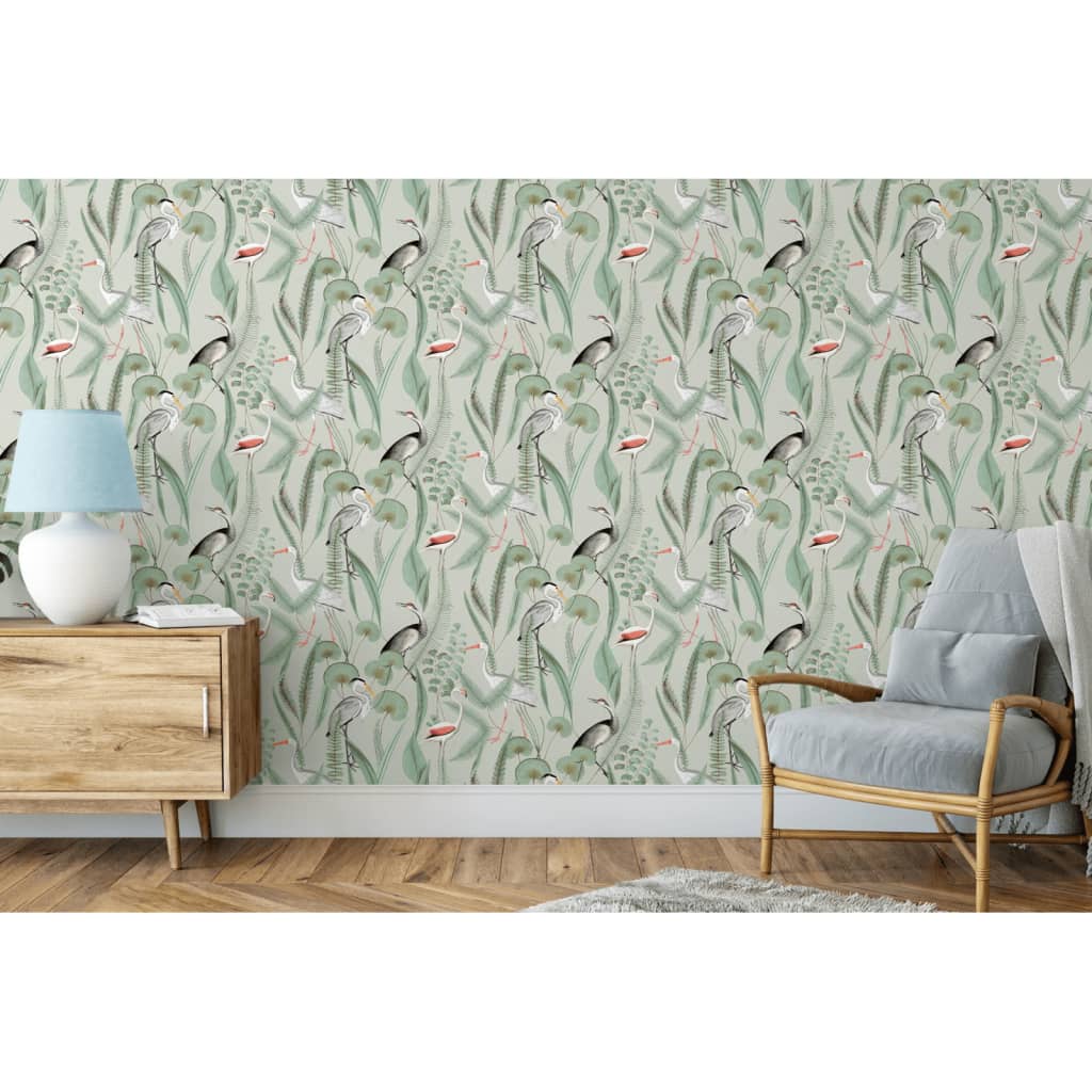 DUTCH WALLCOVERINGS Wallpaper Flamingo, mint green