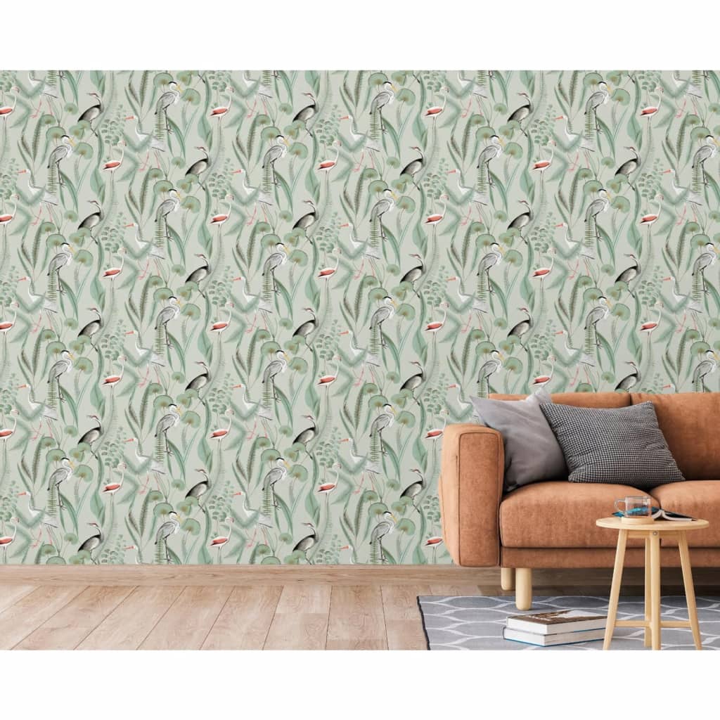 DUTCH WALLCOVERINGS Wallpaper Flamingo, mint green