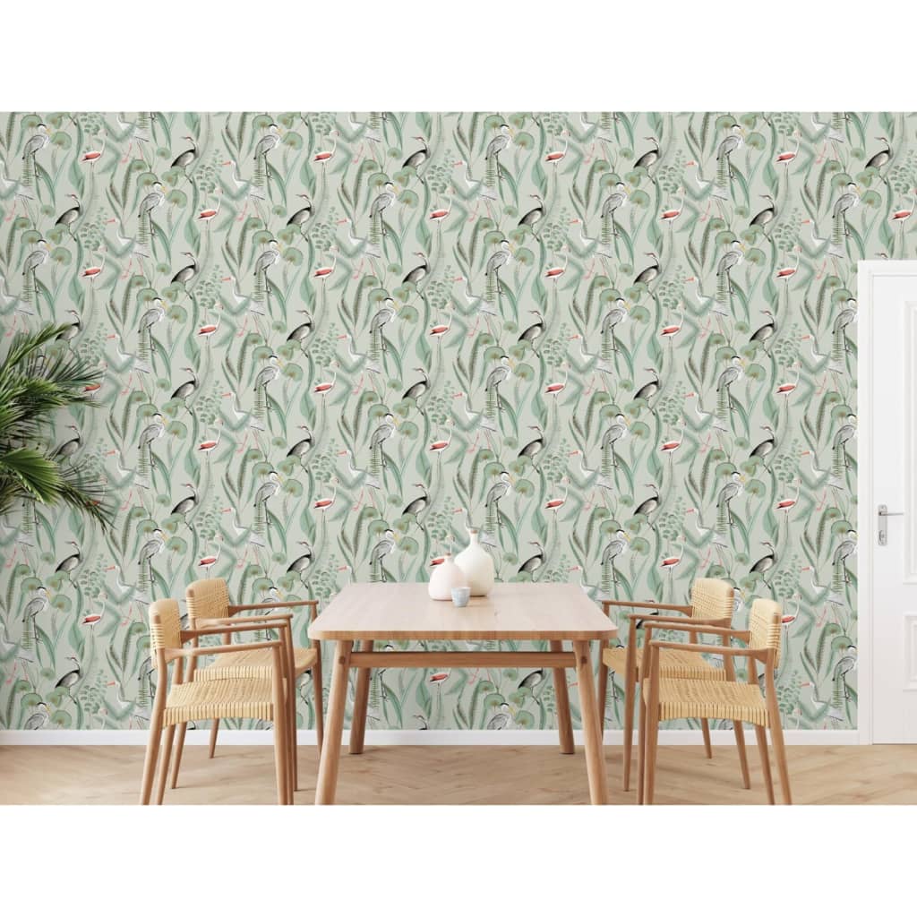 DUTCH WALLCOVERINGS Wallpaper Flamingo, mint green