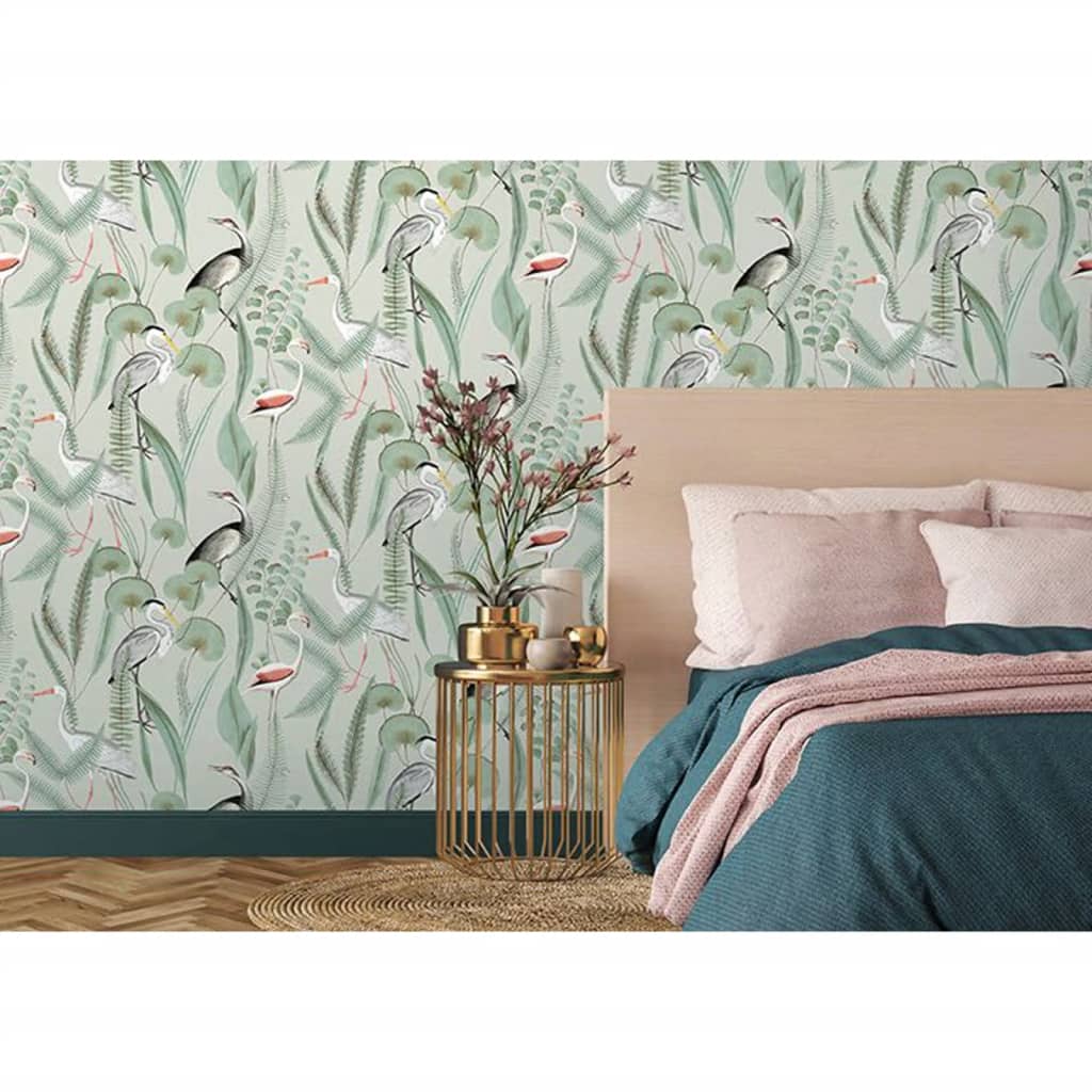 DUTCH WALLCOVERINGS Wallpaper Flamingo, mint green