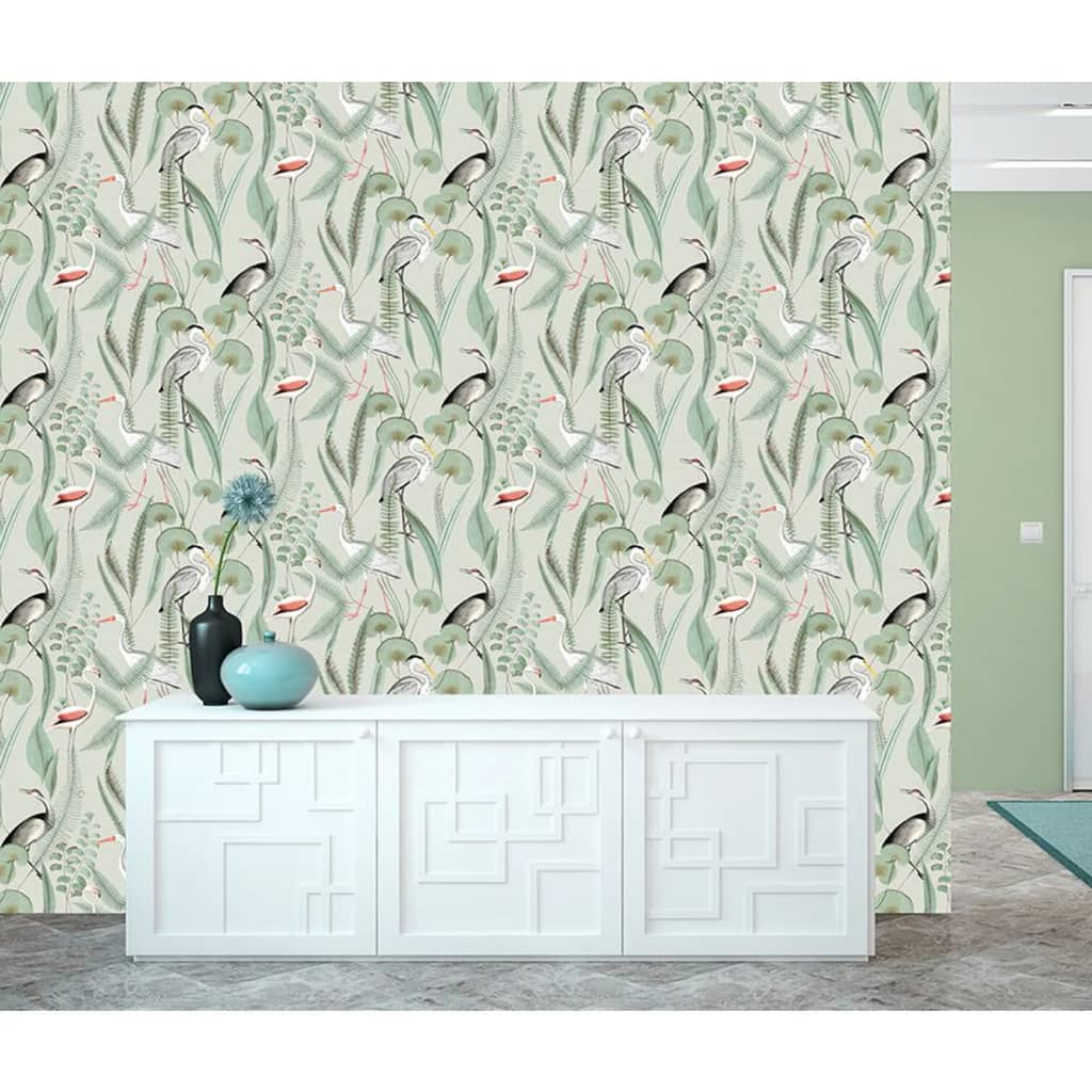 DUTCH WALLCOVERINGS Wallpaper Flamingo, mint green