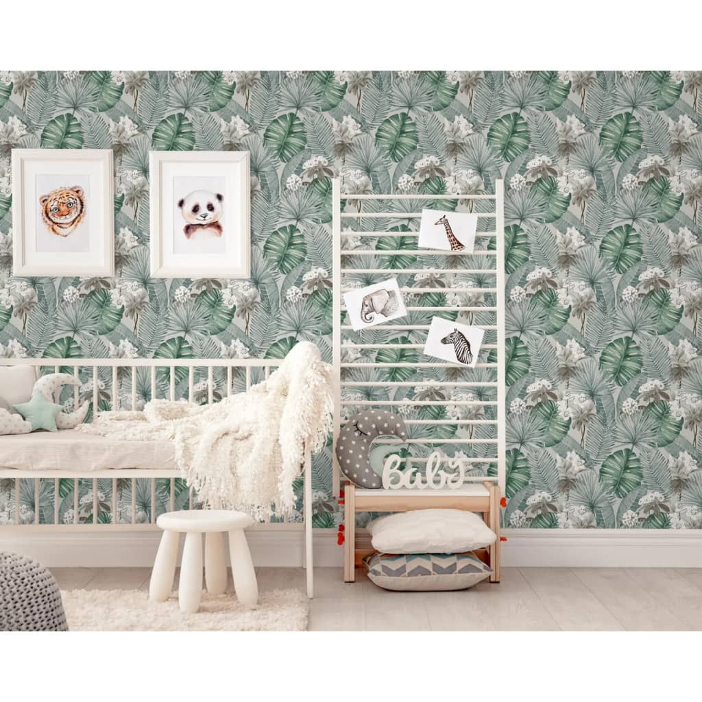 DUTCH WALLCOVERINGS Wallpaper Eden, gray and light green