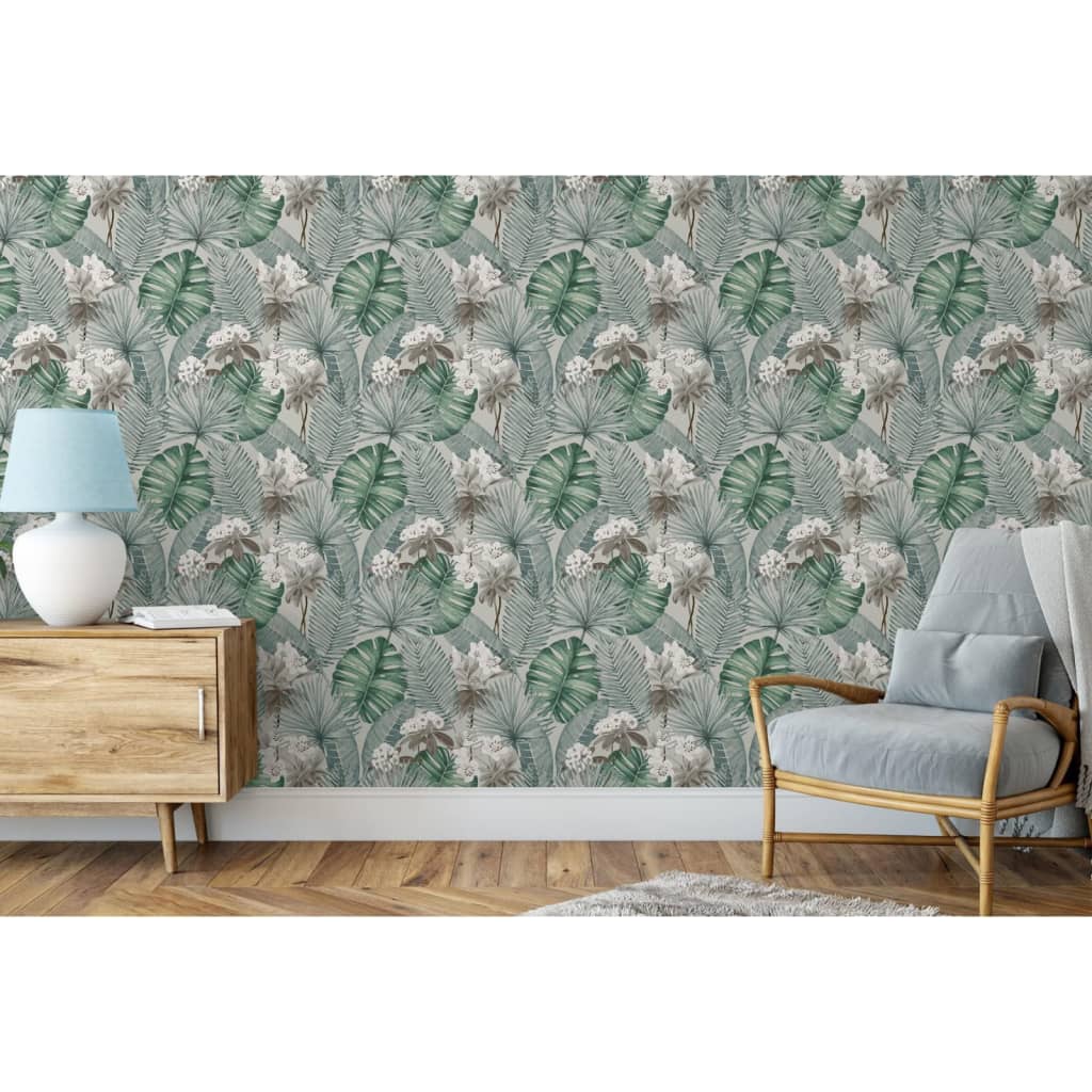 DUTCH WALLCOVERINGS Wallpaper Eden, gray and light green