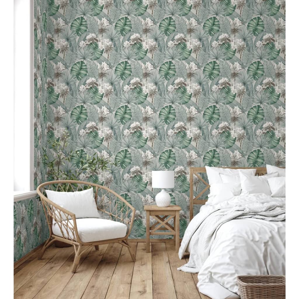 DUTCH WALLCOVERINGS Wallpaper Eden, gray and light green