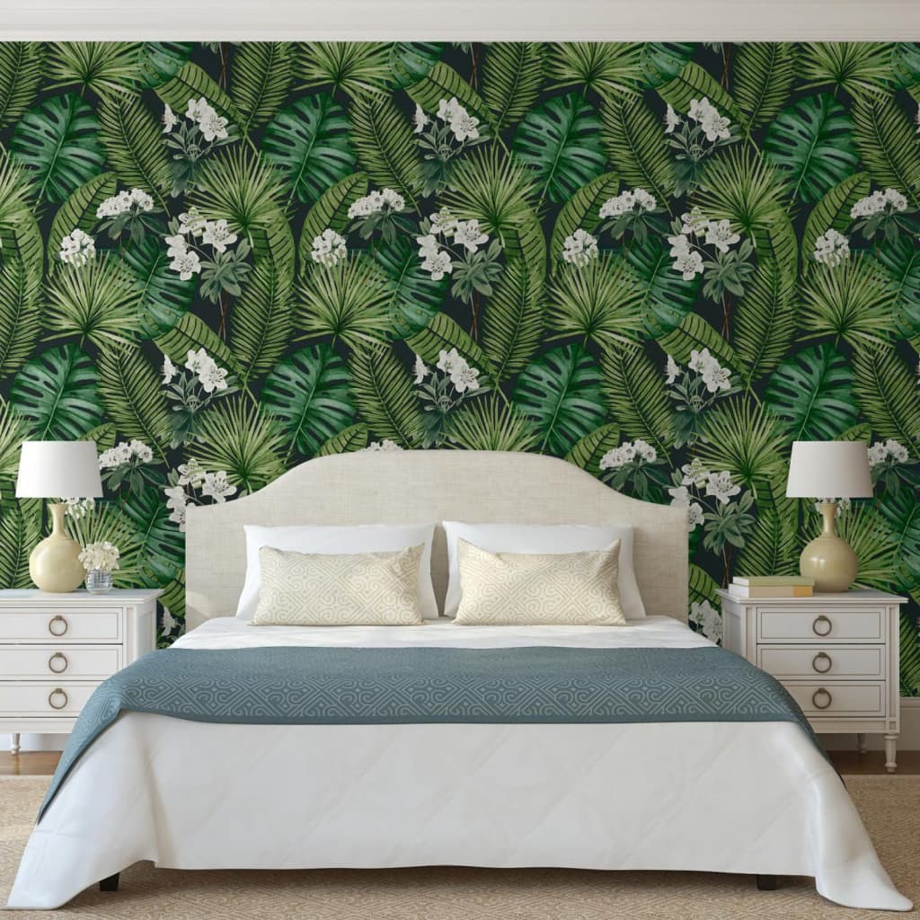 DUTCH WALLCOVERINGS Wallpaper Eden, black and dark green
