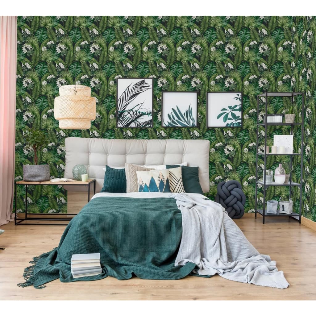 DUTCH WALLCOVERINGS Wallpaper Eden, black and dark green
