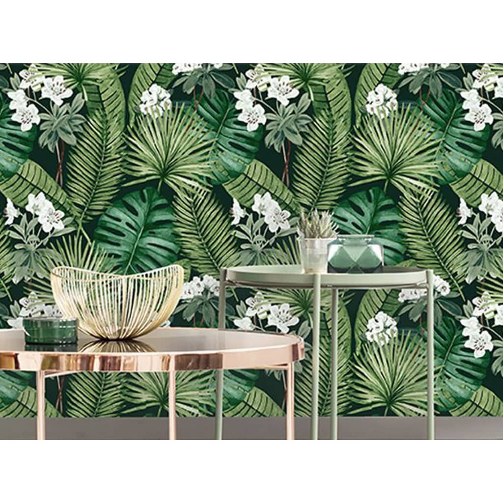 DUTCH WALLCOVERINGS Wallpaper Eden, black and dark green