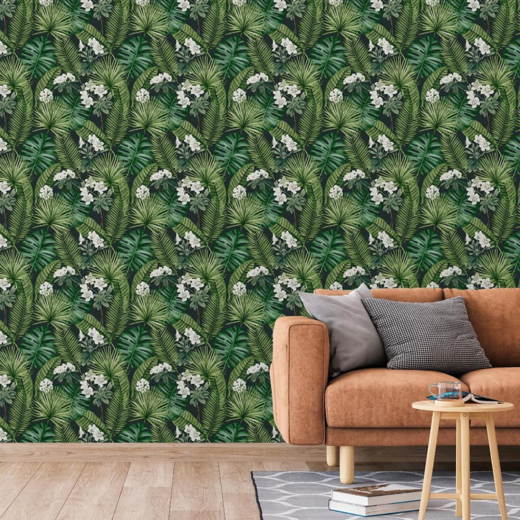 DUTCH WALLCOVERINGS Wallpaper Eden, black and dark green