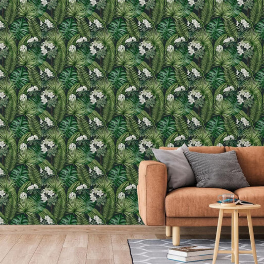 DUTCH WALLCOVERINGS Wallpaper Eden, black and dark green