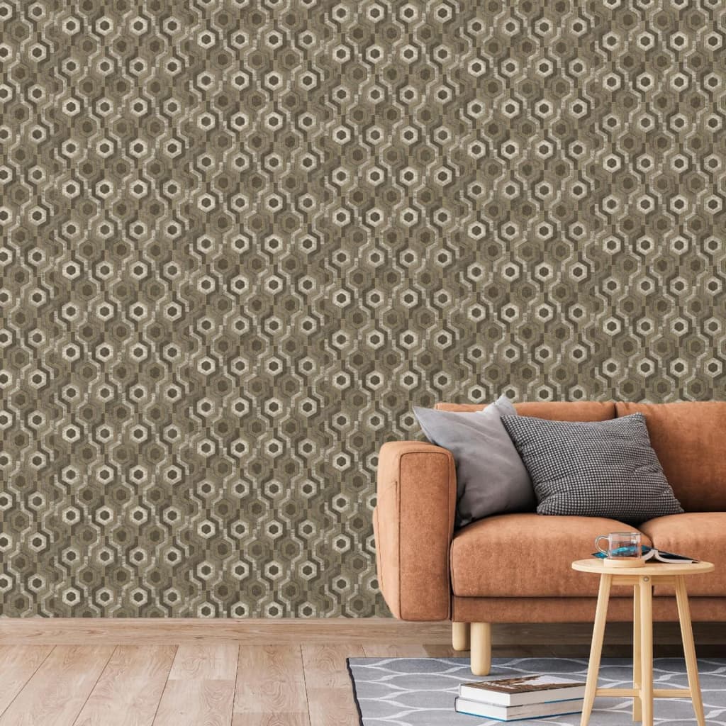 DUTCH WALLCOVERINGS Wallpaper "Galactic", brown and white
