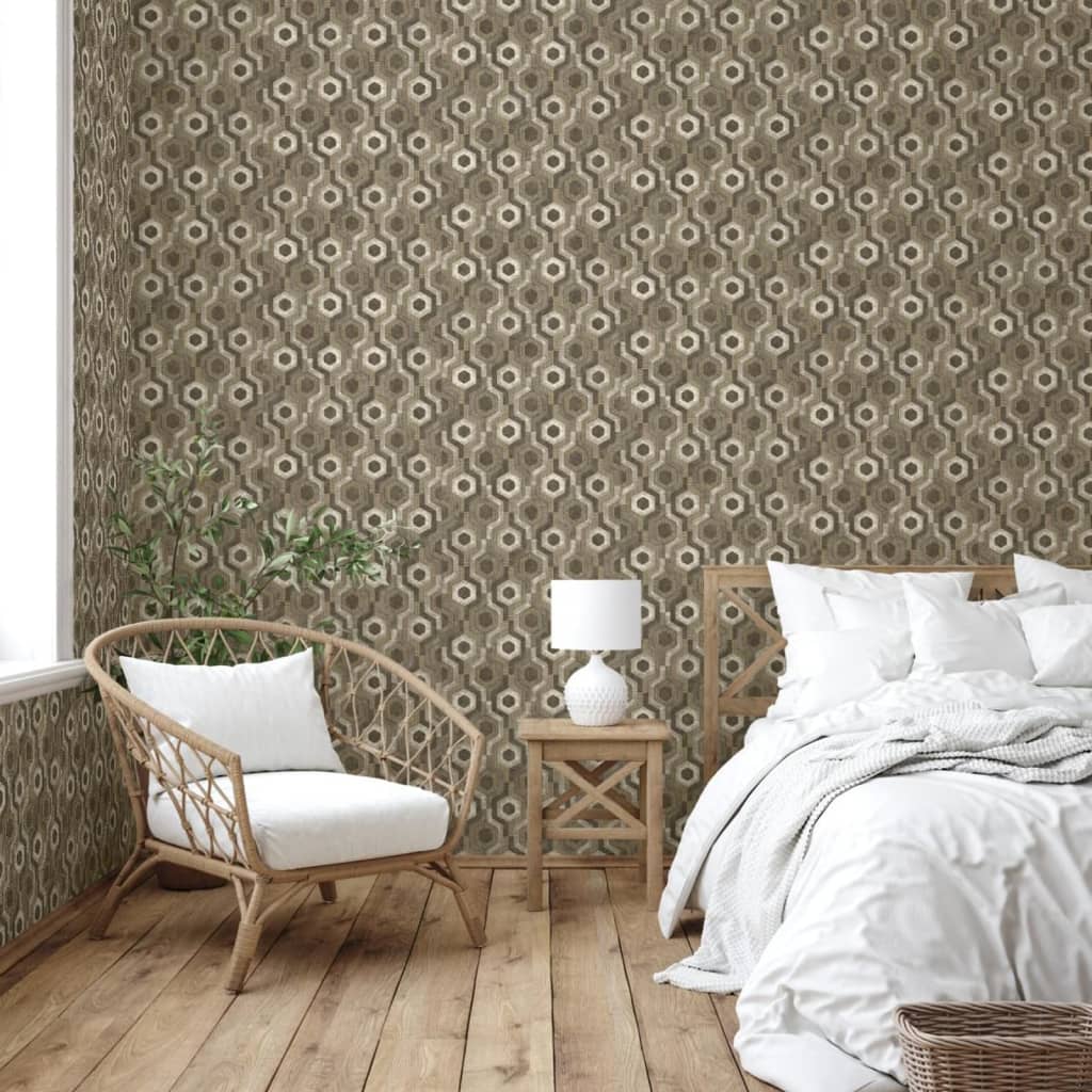 DUTCH WALLCOVERINGS Wallpaper "Galactic", brown and white