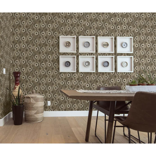 DUTCH WALLCOVERINGS Wallpaper "Galactic", brown and white