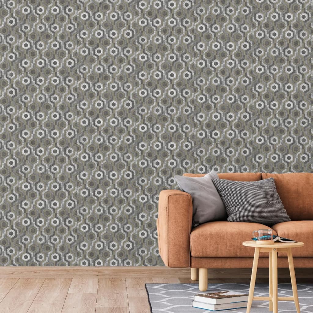 DUTCH WALLCOVERINGS Wallpaper "Galactic", silver and brown