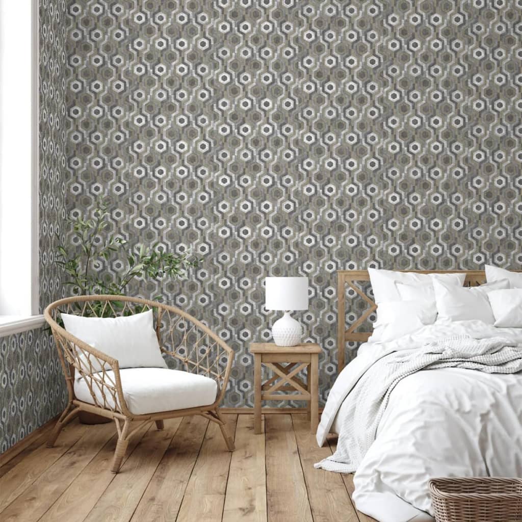 DUTCH WALLCOVERINGS Wallpaper "Galactic", silver and brown