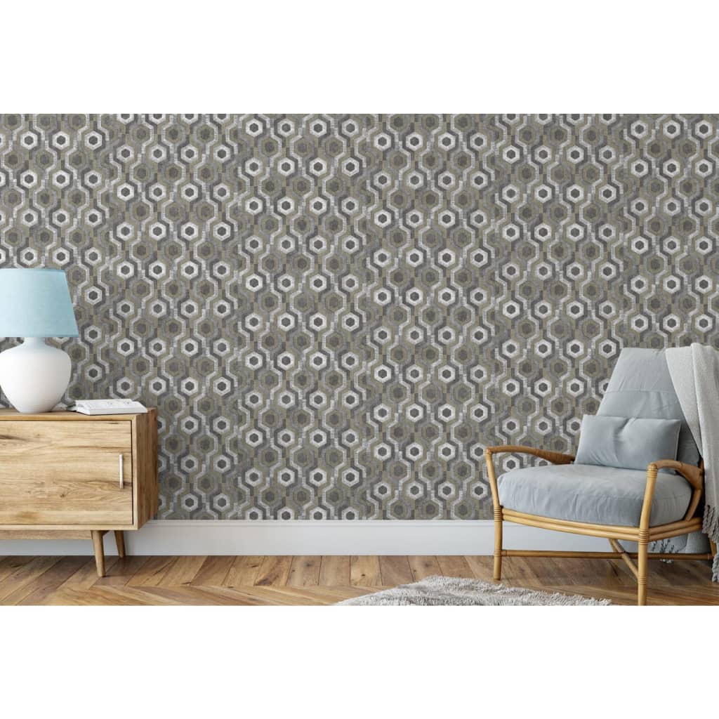 DUTCH WALLCOVERINGS Wallpaper "Galactic", silver and brown