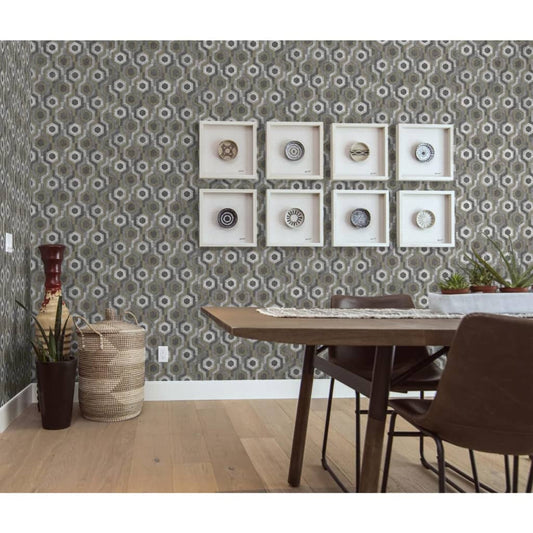 DUTCH WALLCOVERINGS Wallpaper "Galactic", silver and brown