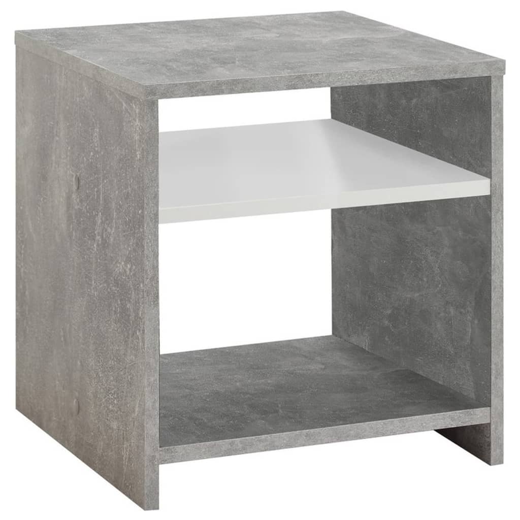 FMD Coffee table with shelf, concrete gray and white